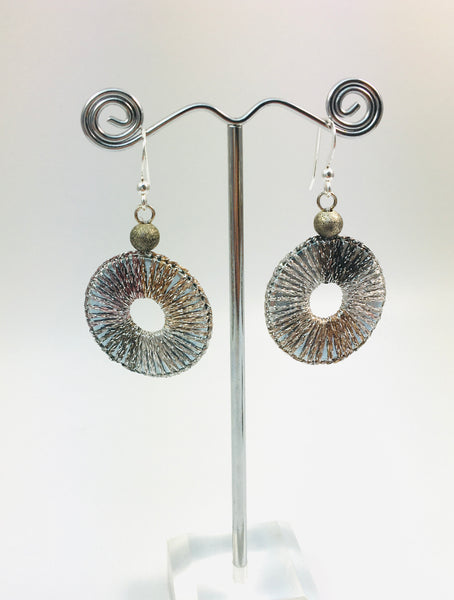 Silver & rose gold circle hoop earrings