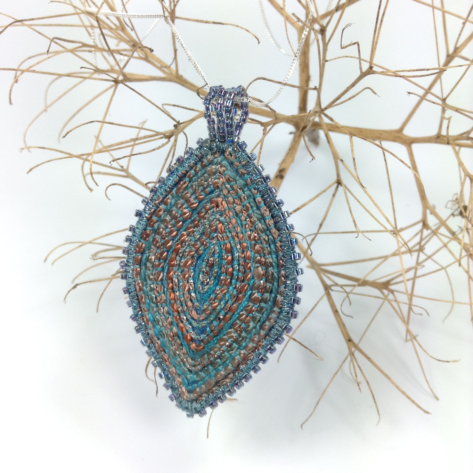 Denim blue turquoise gold contemporary handmade jewellery